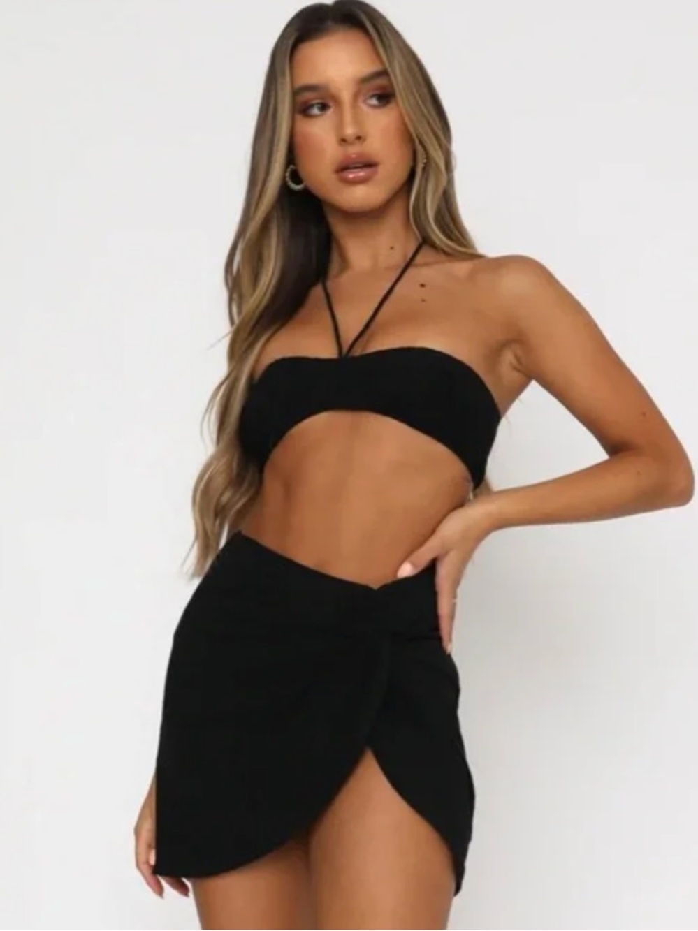 NWT White Fox Italian Romance Crop in Black M